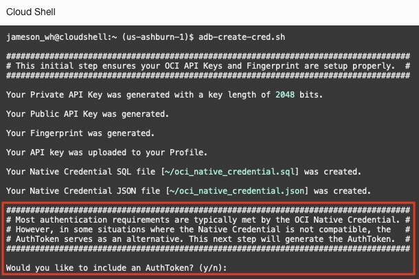 OCI Script to Jumpstart Credential Creation image.