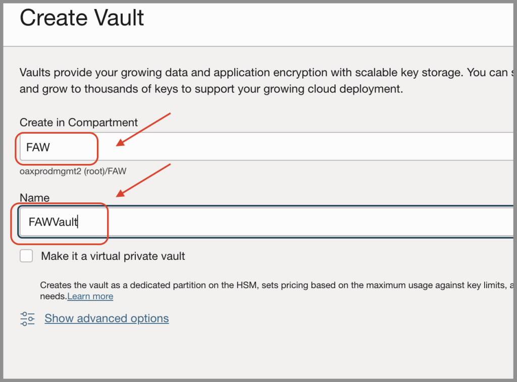 FAWAgentCreate Vault