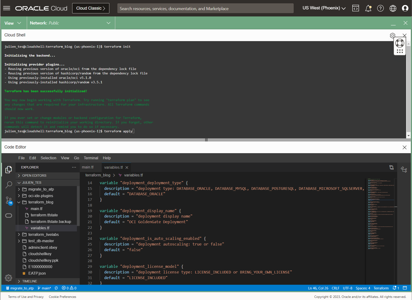 Using Terraform with OCI GoldenGate