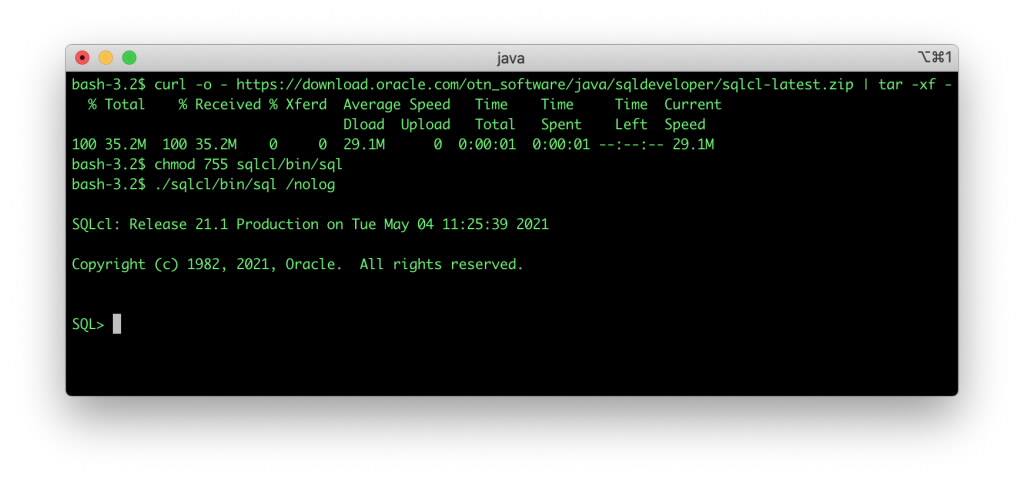 SQLcl now under the Oracle Free Use Terms and Conditions license