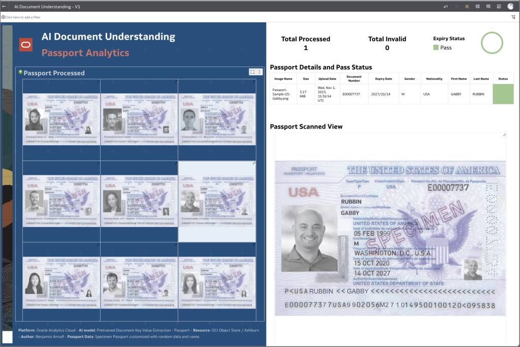 AI Document Understanding používané s Oracle Analytics