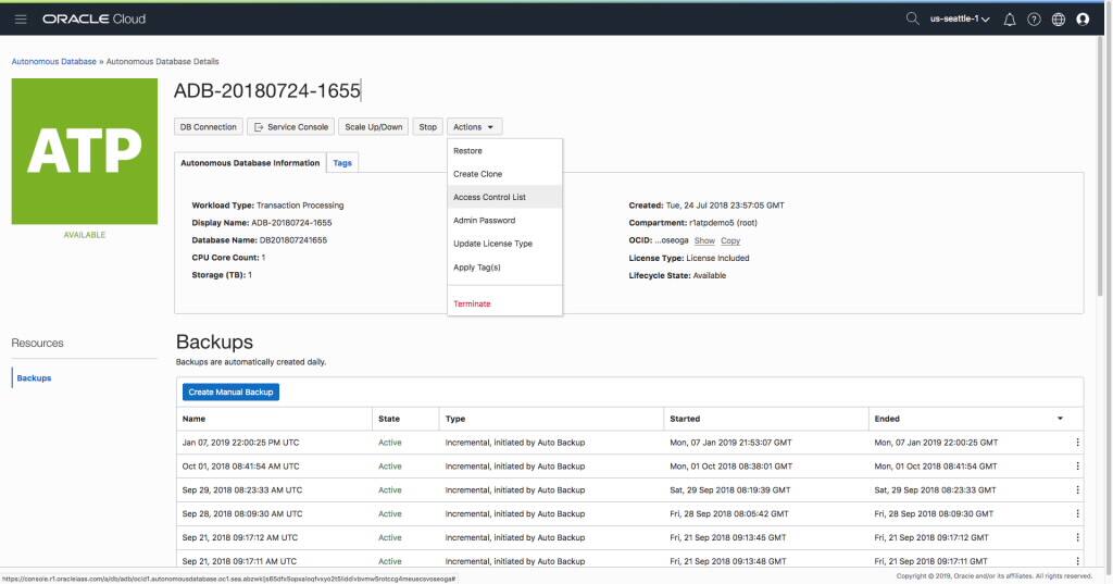 Network ACLs for Autonomous Database Restrict Access