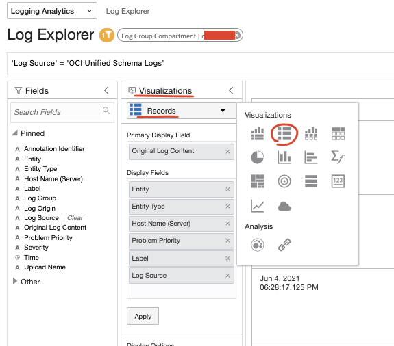 Capture and analyze Oracle Logic logs using Oracle Cloud