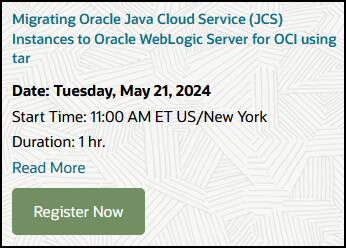 Advisor Webcast: Migrate Oracle Java Cloud Service (JCS) Instances to ...