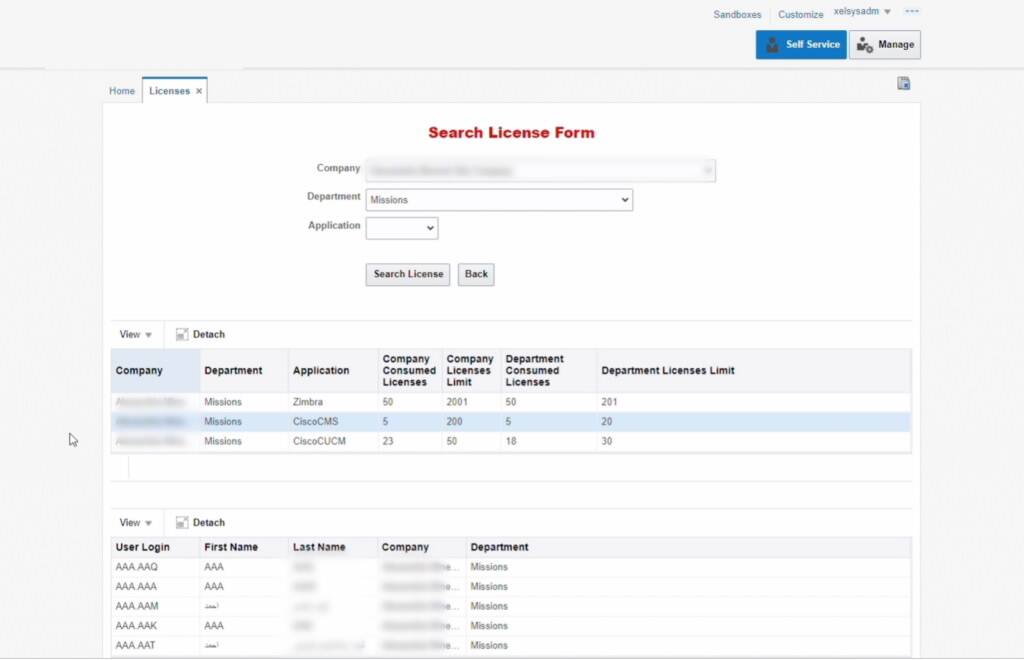 Vyhledejte licenční formulář v OIM.