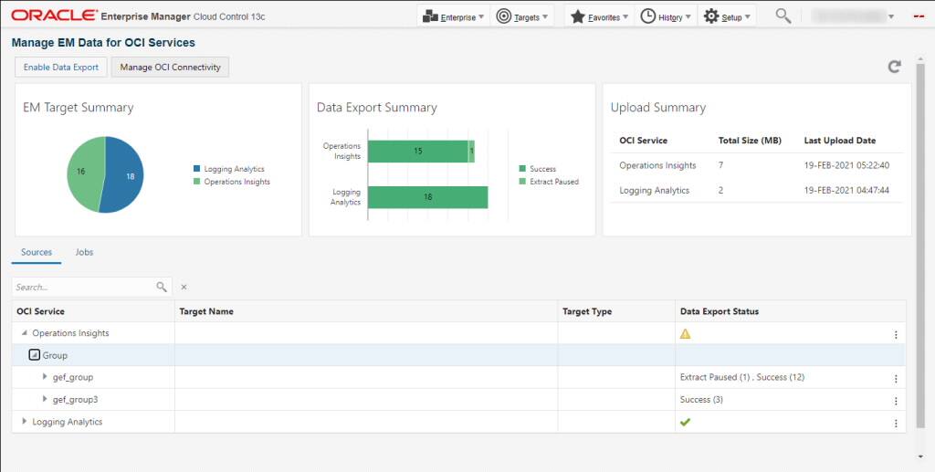 Use Oracle Enterprise Manager data with OCI to unlock new insights