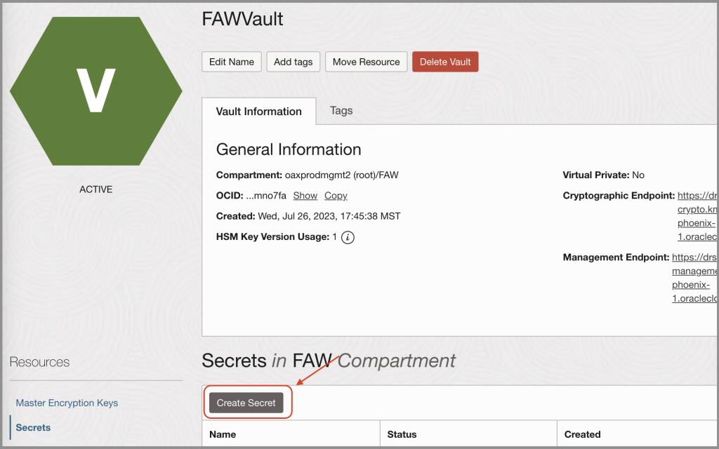 Tajemství FAWAgentCreate