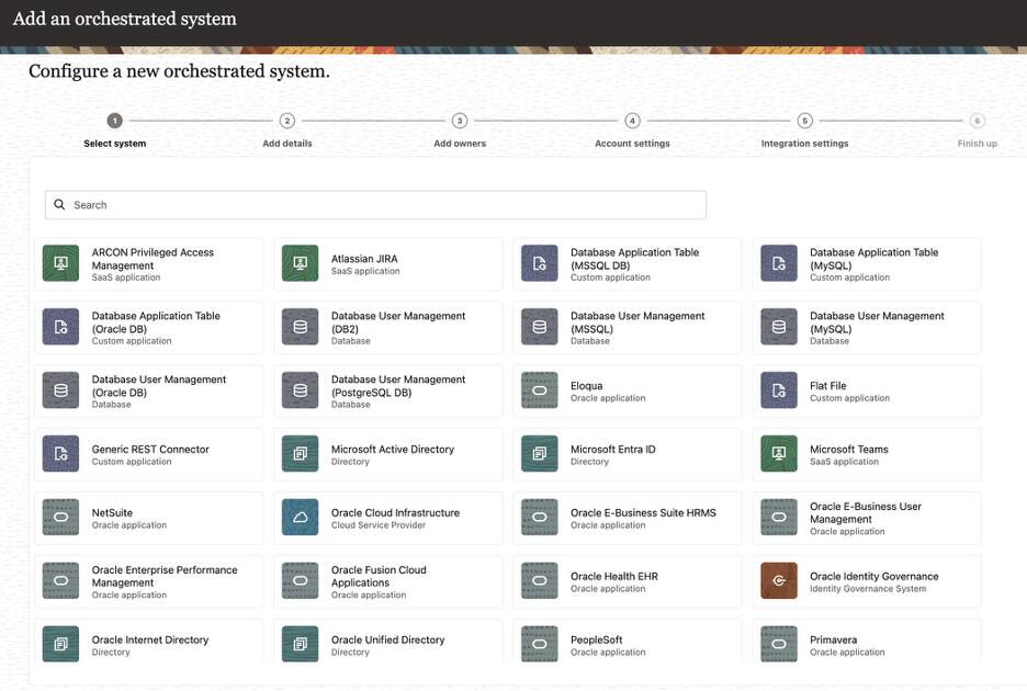 Nastavení nativní systémové integrace v Oracle Access Governance.