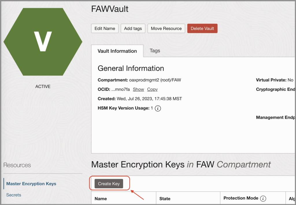 Klíč FAWAgentCreate