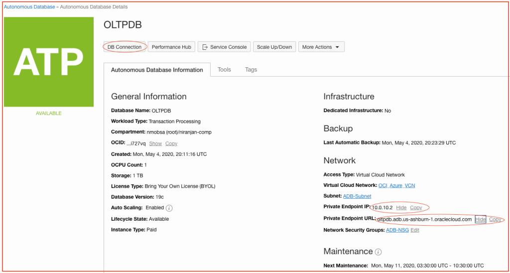 Connect to Oracle Autonomous Database from Azure Using Private IP over