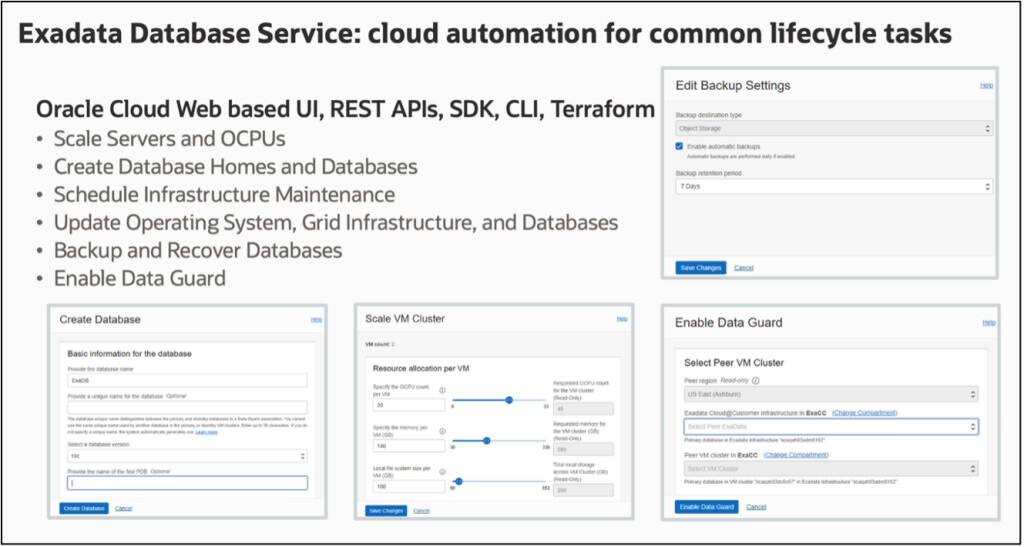 Automatizace databázových služeb Exadata