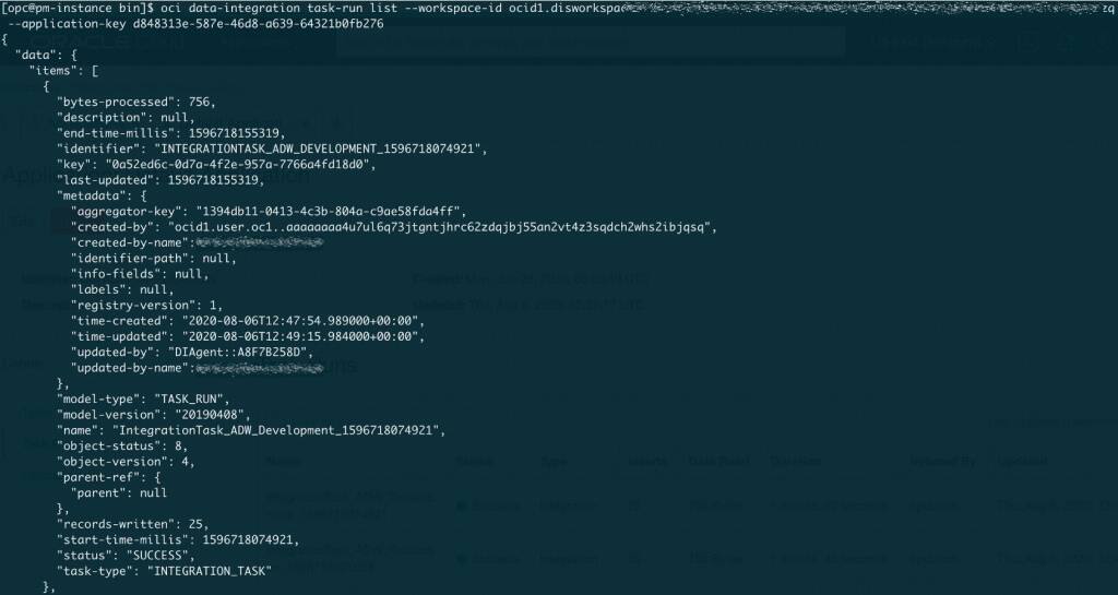Introduction to CLI, API for Oracle Cloud Infrastructure (OCI) Data