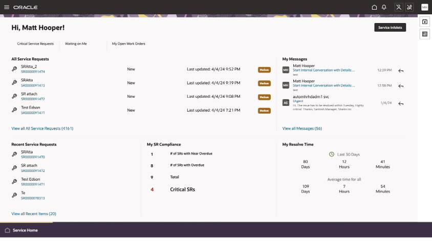 Domovská stránka služby