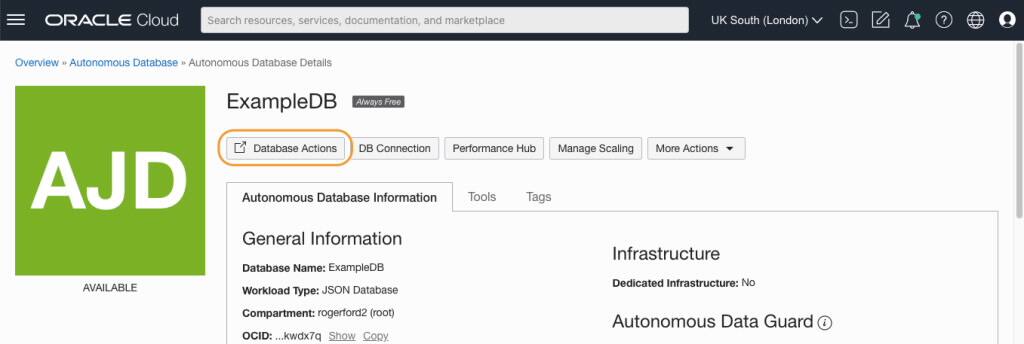 Oracle Database API for MongoDB