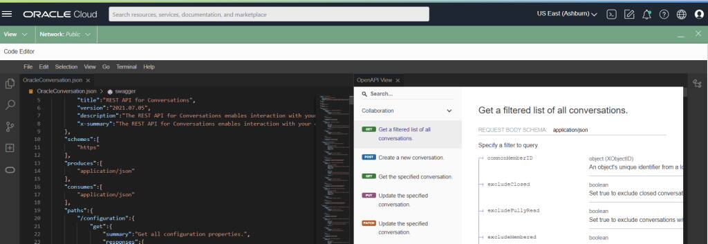 Snímek obrazovky náhledové dokumentace API.