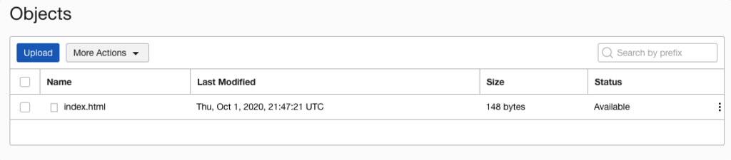 Working with Oracle Cloud Infrastructure Object Storage