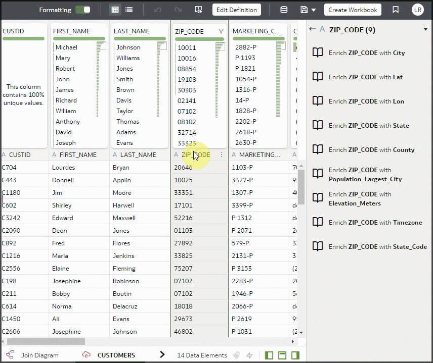 Obohacení v Editoru datové sady