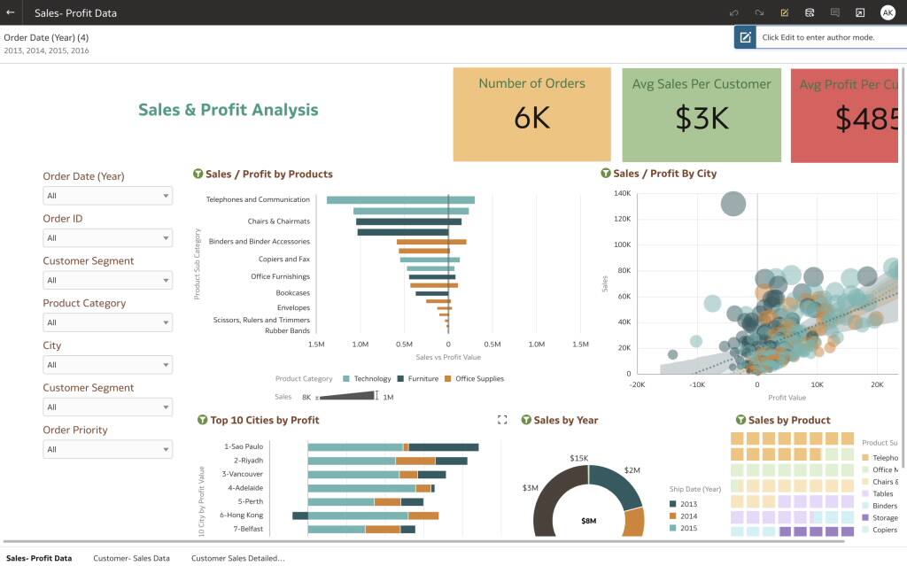 Opening Workbooks for Viewing in Oracle Analytics.