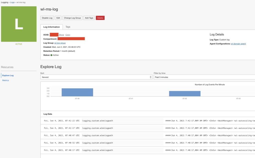 Capture and analyze Oracle Logic logs using Oracle Cloud