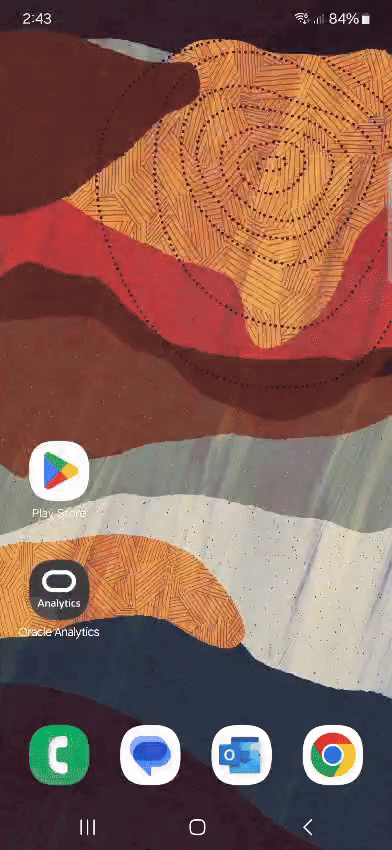 Demo pro widgety v Oracle Analytics pro uživatele Androidu