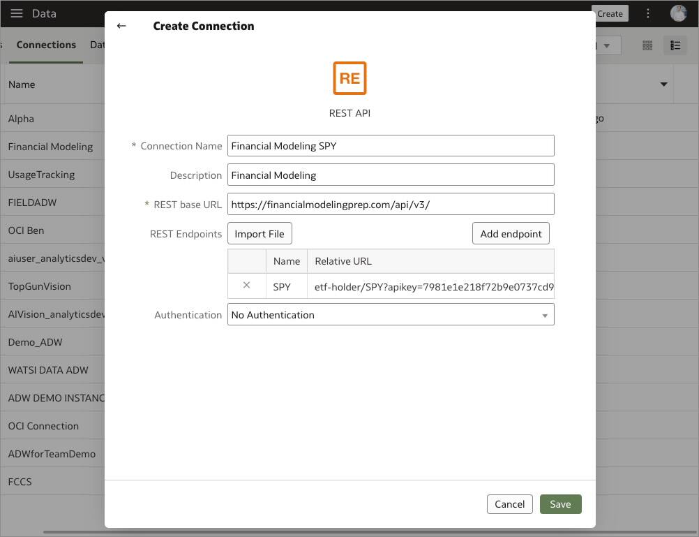 Connect Oracle Analytics to Data Sources with Rest API