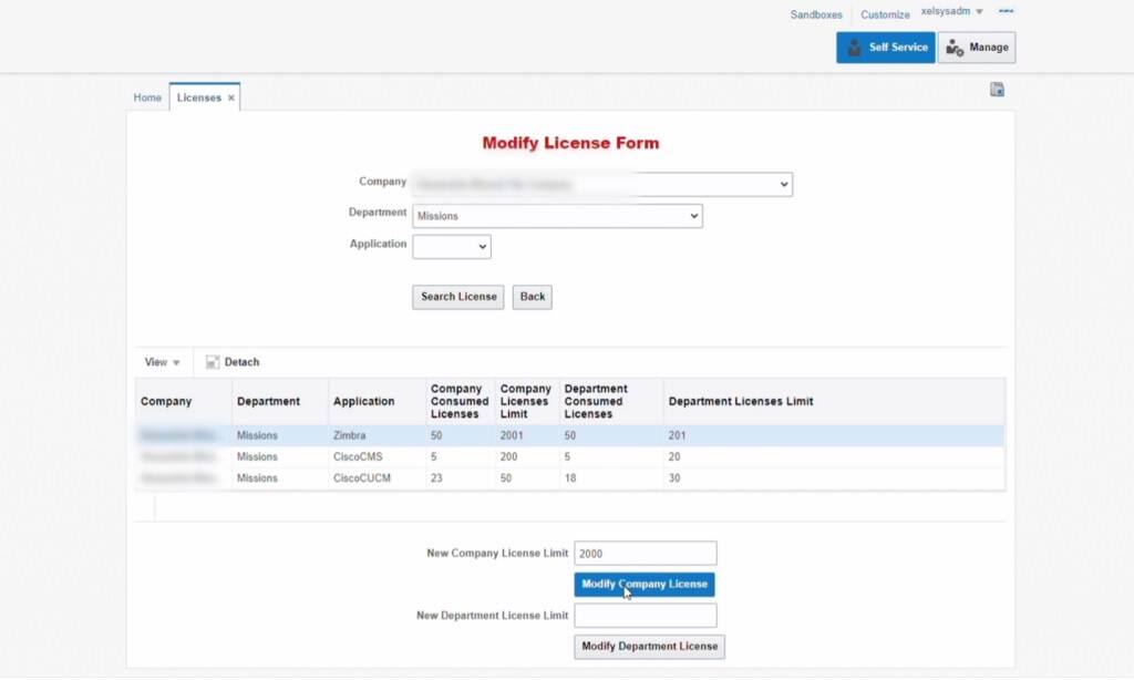 Upravit licenční formulář.