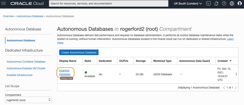 Oracle Database API for MongoDB