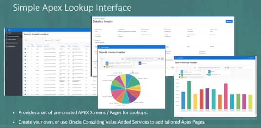Příklad sestav APEX na vyhledávacím rozhraní.