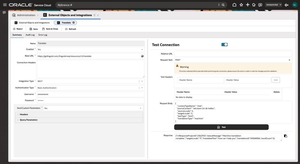 Přeložit podrobnosti o připojení