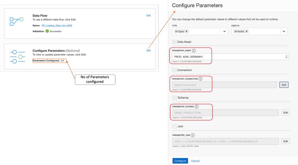 Using Parameters in Oracle Cloud Infrastructure (OCI) Data Integration