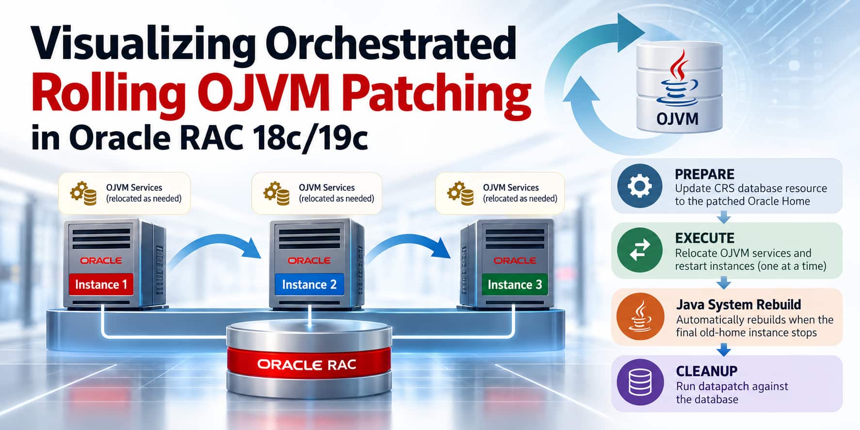 Visualizing Orchestrated Rolling OJVM Patching in Oracle RAC 18c/19c
