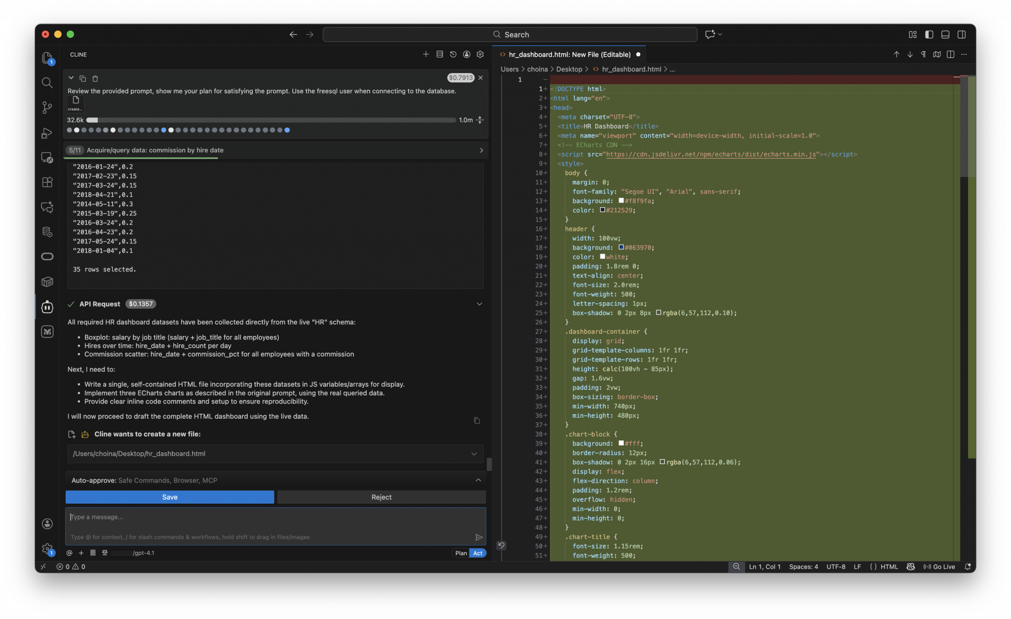 Build a starter HTML dashboard with SQLcl MCP Server and your AI Agent ...