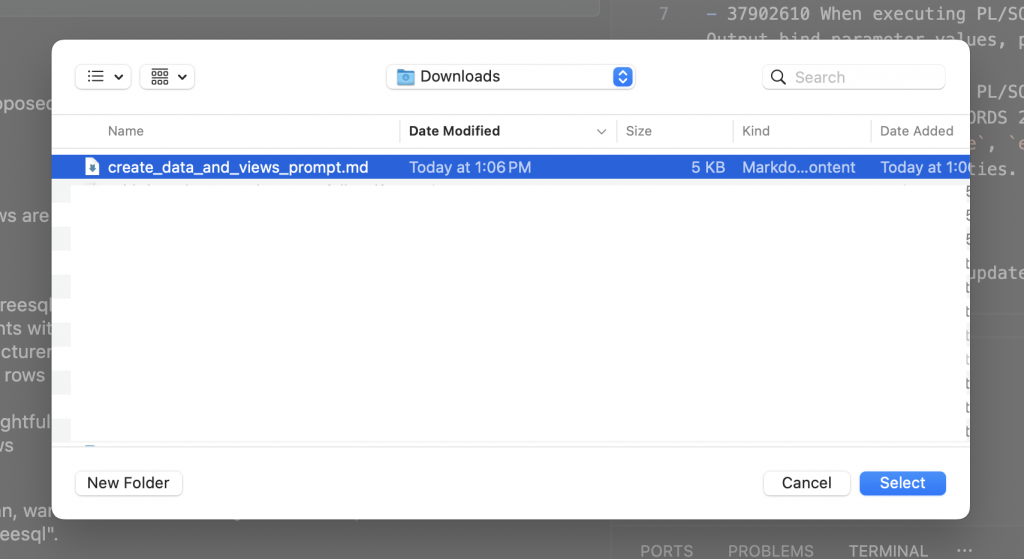 selecting-markdown-file-for-cline-task