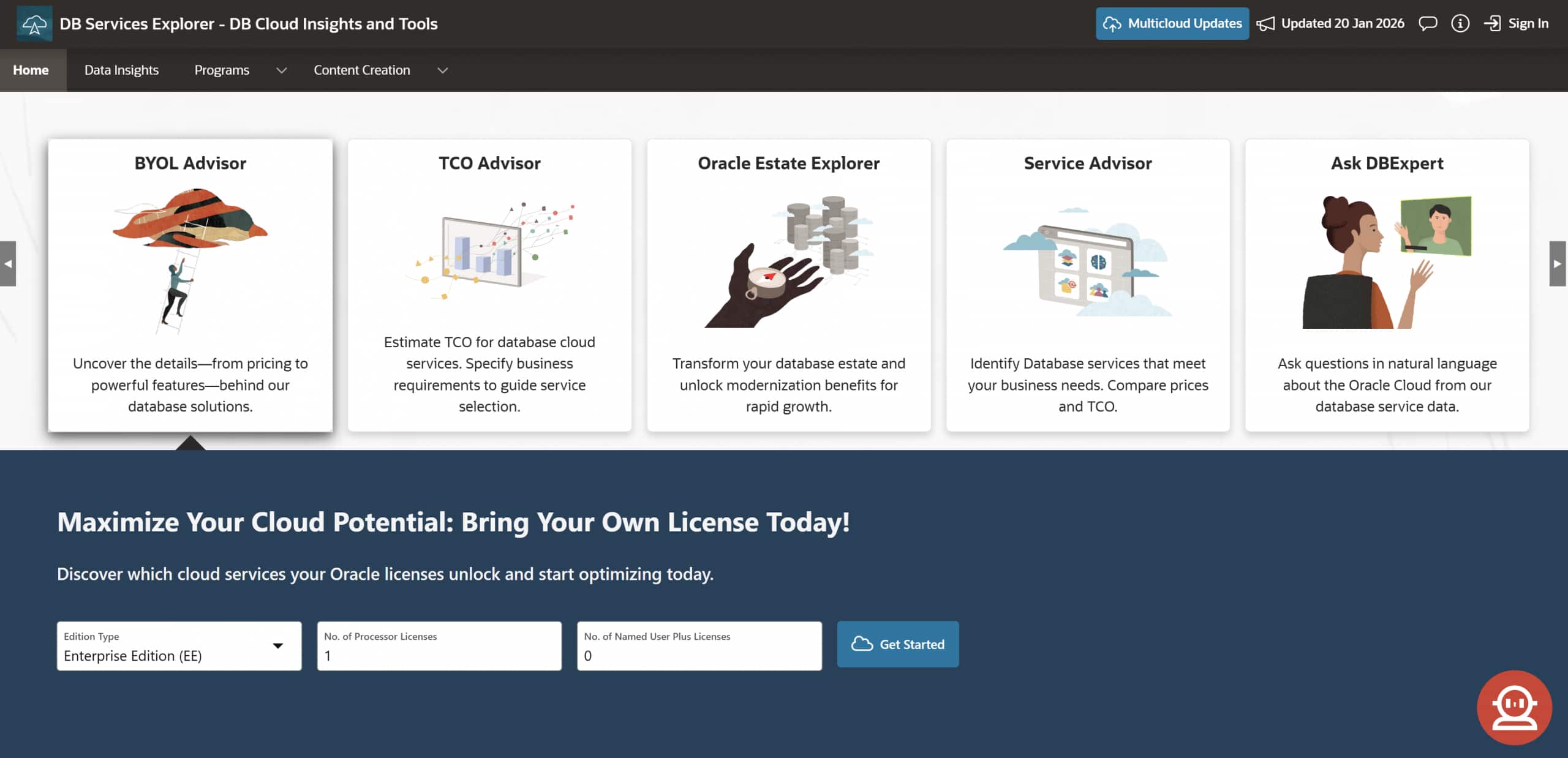 Unlock Cloud Value Instantly with DB Services Explorer’s BYOL Advisor