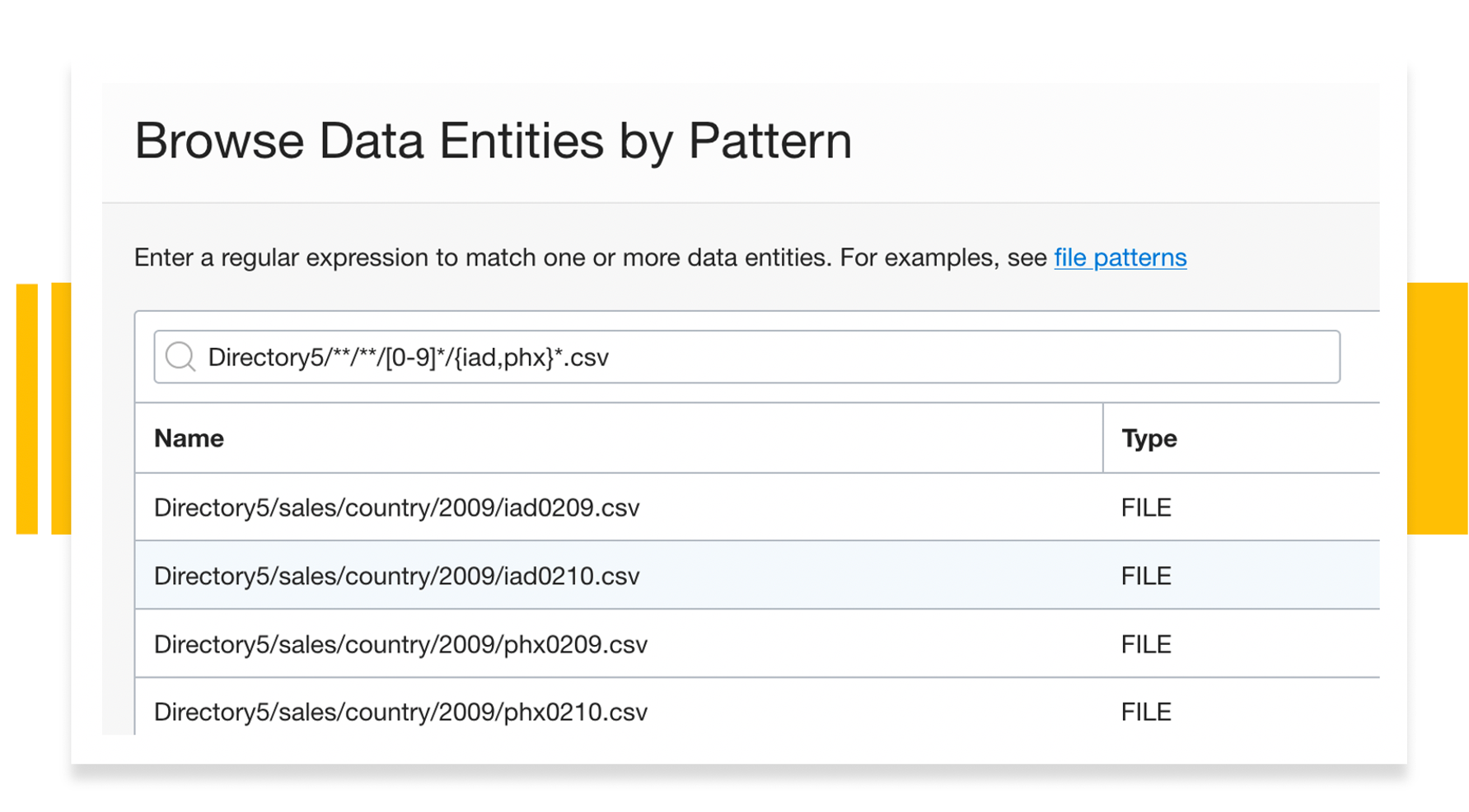 File patterns in Oracle Cloud Infrastructure (OCI) Data Integration
