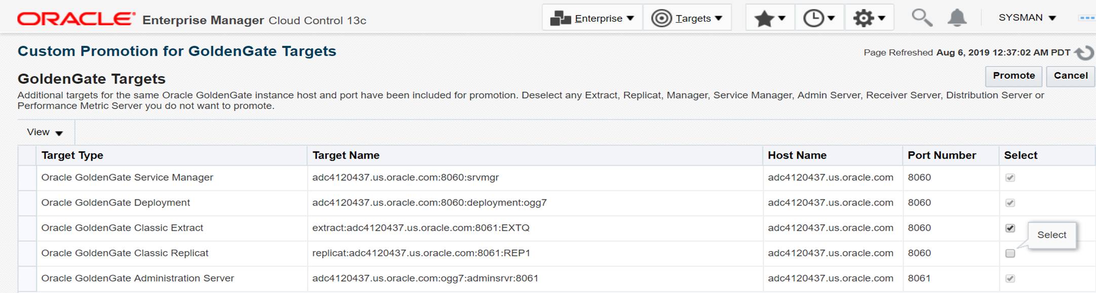 Oracle GoldenGate Plug-in for Oracle Enterprise Manager v13.2.3.0.0 is now available