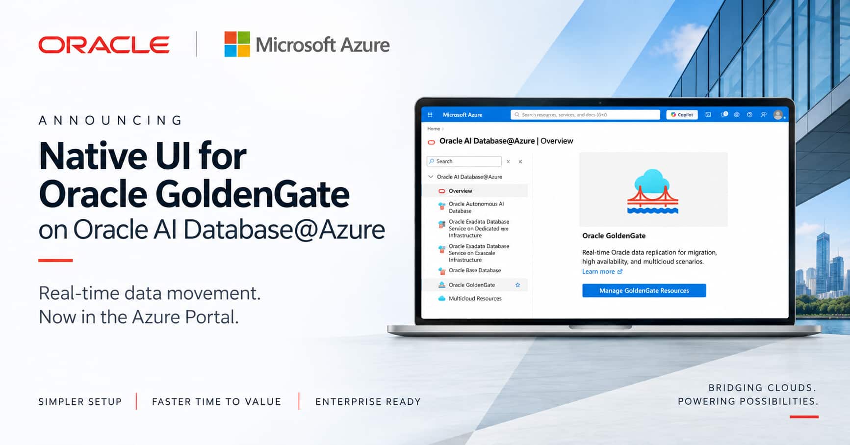 Announcing Native UI for Oracle GoldenGate on Oracle AI Database@Azure