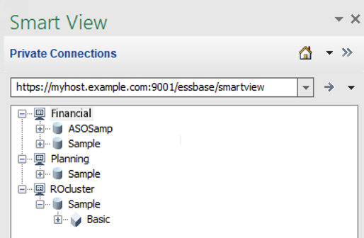 Essbase 21c single URL access from SmartView