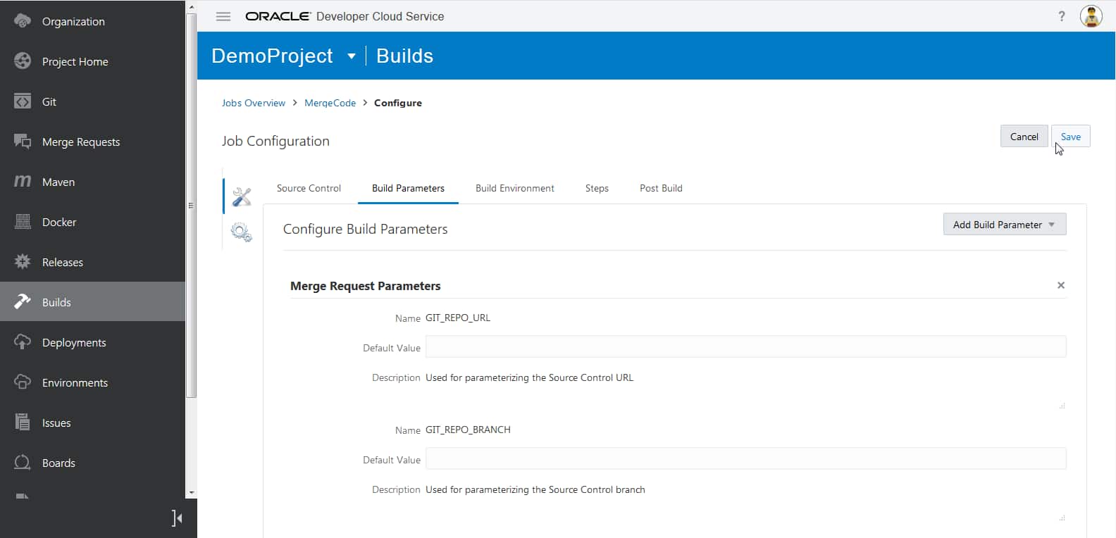 Code Merge as part of a Build Pipeline in Oracle Developer Cloud ...