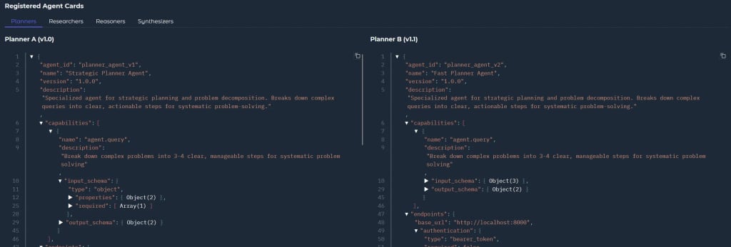 Agent card definition in JSON-RPC format