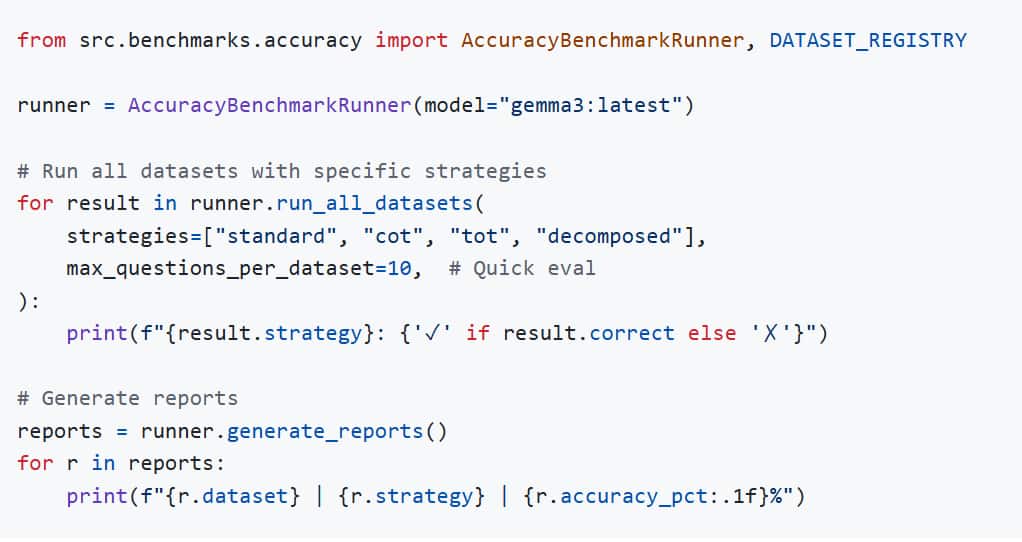 accuracy benchmark evaluate reasoning strategies codeblock