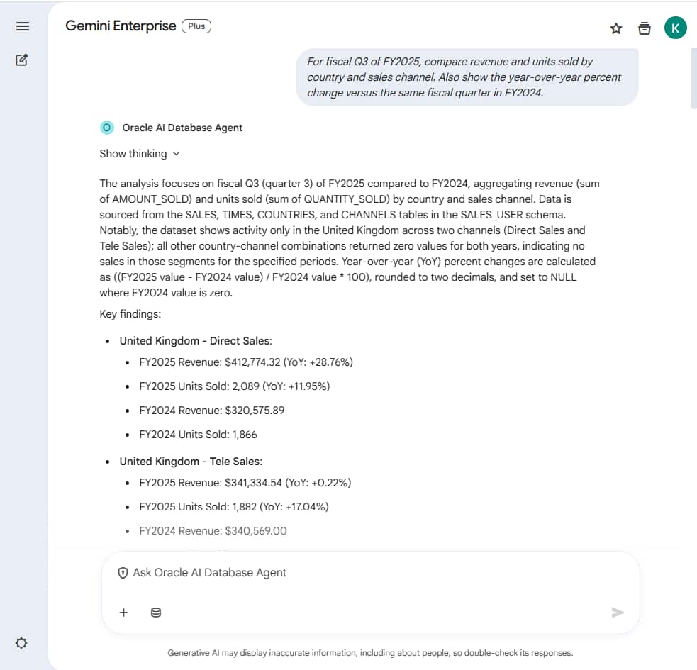 The image shows the Gemini raw query output