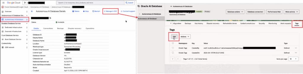 The image shows how to add a free-form tag with the appropriate values.