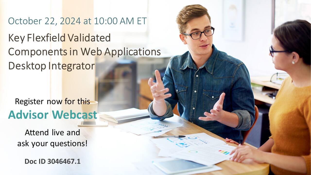Advisor Webcast for EBS ATG: Key Flexfield Validated Components in Web ...