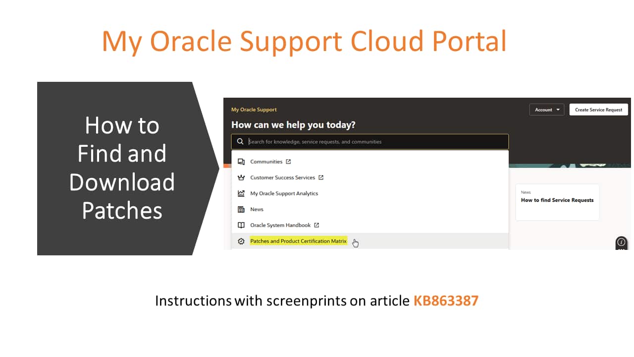 Downloading Patches from the My Oracle Support Cloud Portal