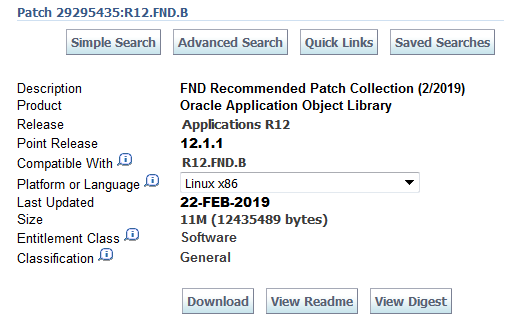 Nov 2019 FND Recommended Patch Collection for EBS 12.1 Now Available
