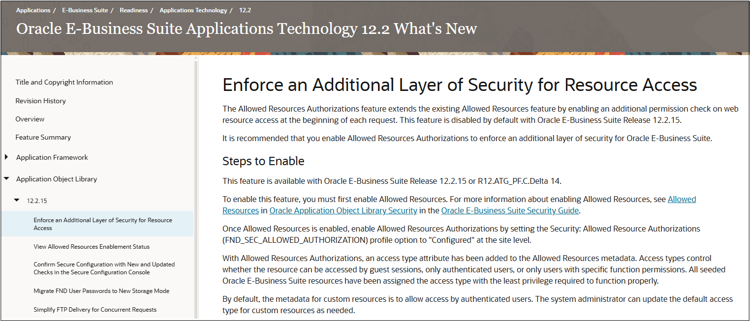What's New EBS 12.2.15 Applications Technology
