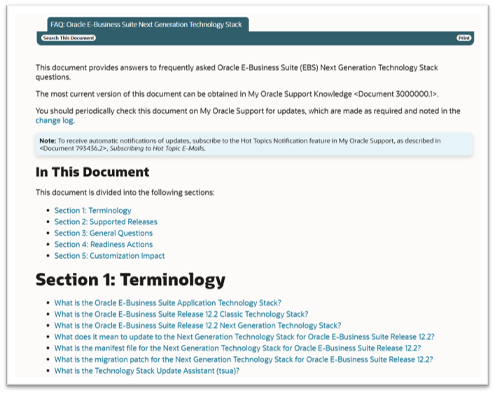 FAQ EBS Next Gen Tech Stack (KA1014)