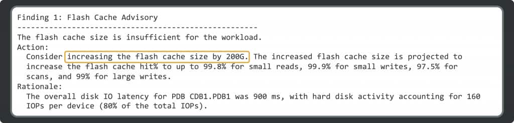 Flash cache is insufficient. Increasing the cache by 200 GB is projected to raise hit rates to 99.8% for small reads, 99.9% for small writes, 97.5% for scans, and 99% for large writes.