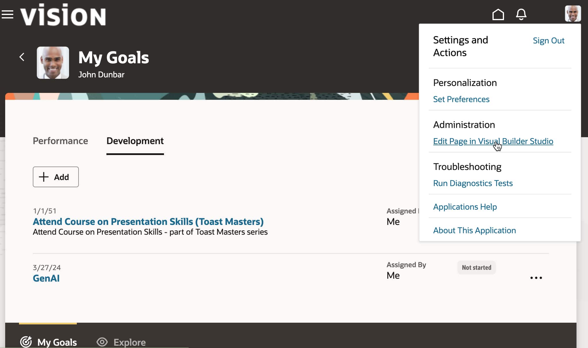 Personalizing Cloud HCM Goals Center Using Visual Builder Express